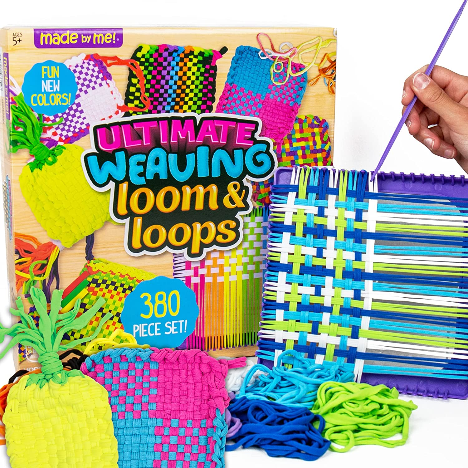 Made by Me 93352 Ultimate Weaving Loom by Horizon Group USA, Includes over 360 Craft Loops & 1 Weaving Loom (Amazon Exclusive), Multicolor - Weaving Loom image number 6