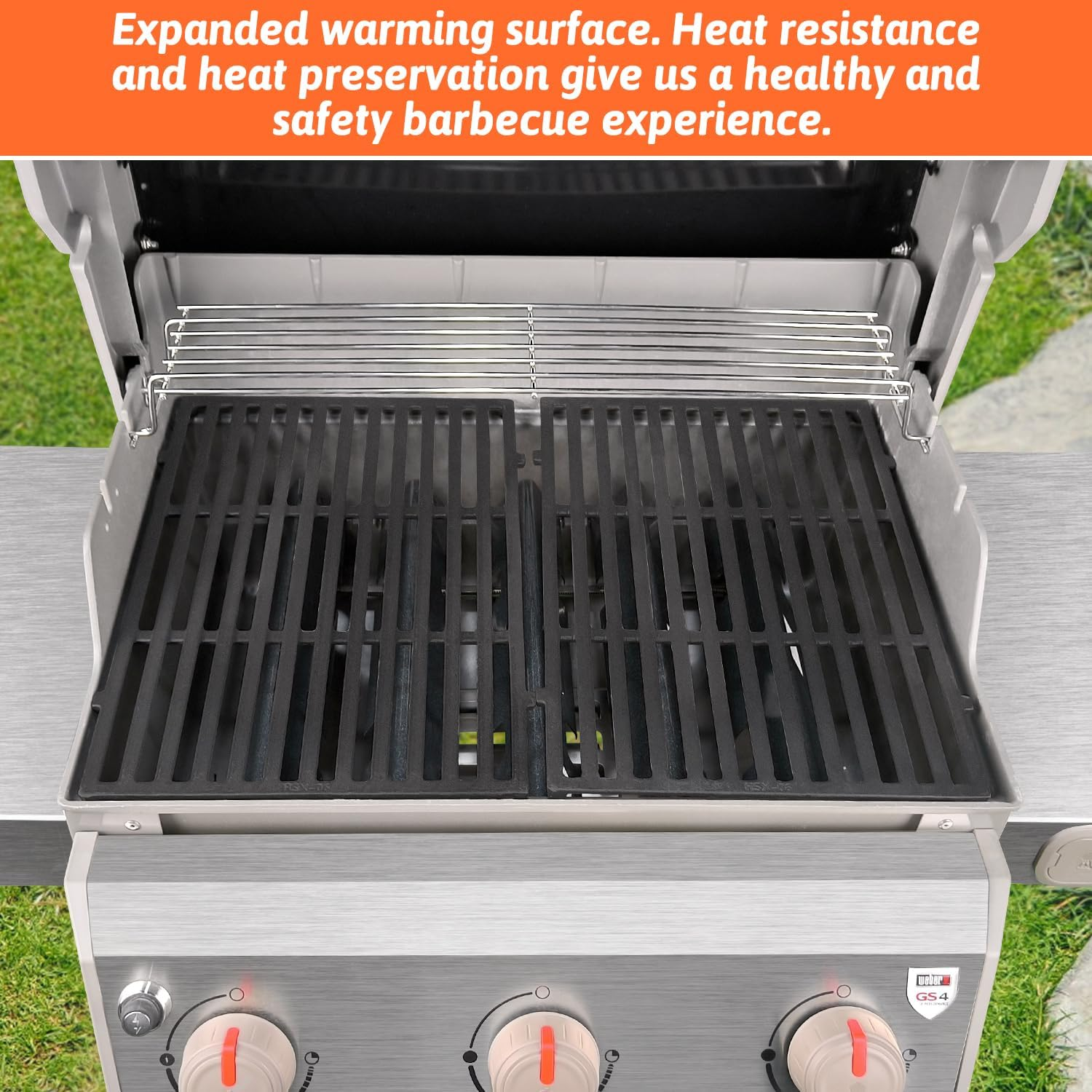 Denmay 7641 63.5Cm Grill Stainless Steel Warming Rack for Weber Spirit 300 Series Spirit E-310 S-310 E-320 S-320 SP-330 (With Front Control Knobs), Spirit II 300 Series E-310 S-310, 1 Pack image number 5