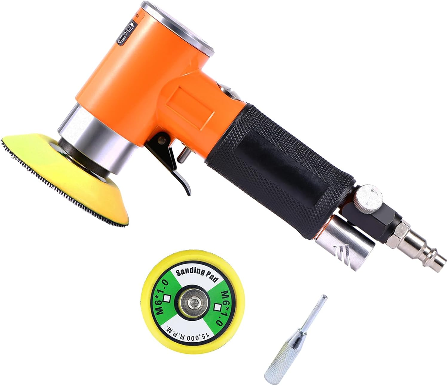 ZHONG an 2 3-Inch Mini Orbital Sander Da Sander Air Dual Action Sander Air Polisher Super Smooth and Swirl Freely for Auto Body Work (Yellow)