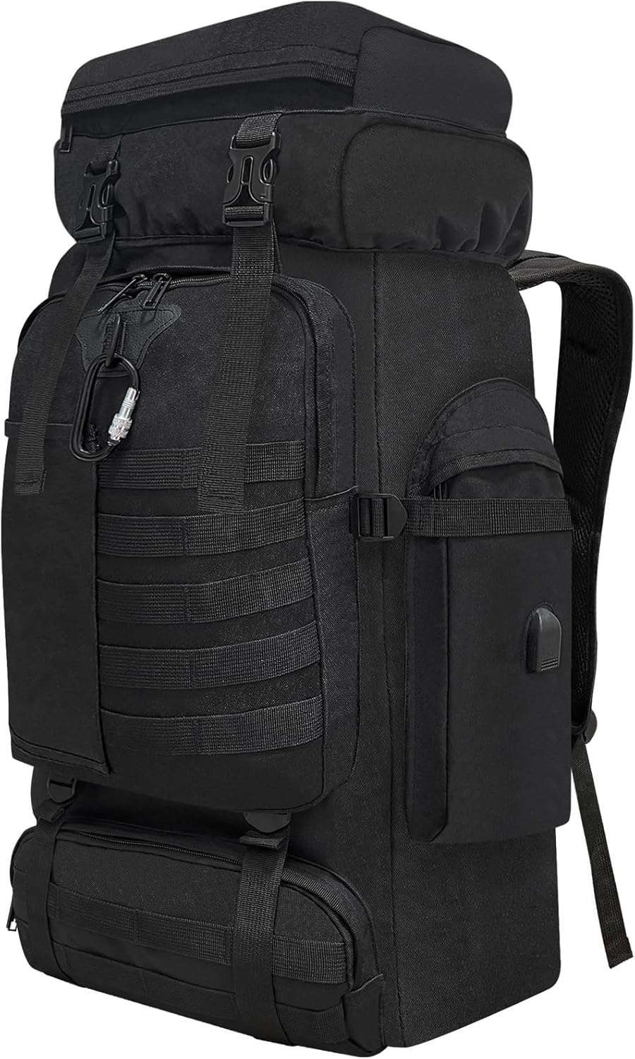 Dafape Men Women Hiking Backpack, 80 L Travel Daypack for Camping Outdoor Workout Cycling Sport Gym Large (Black) image number 4