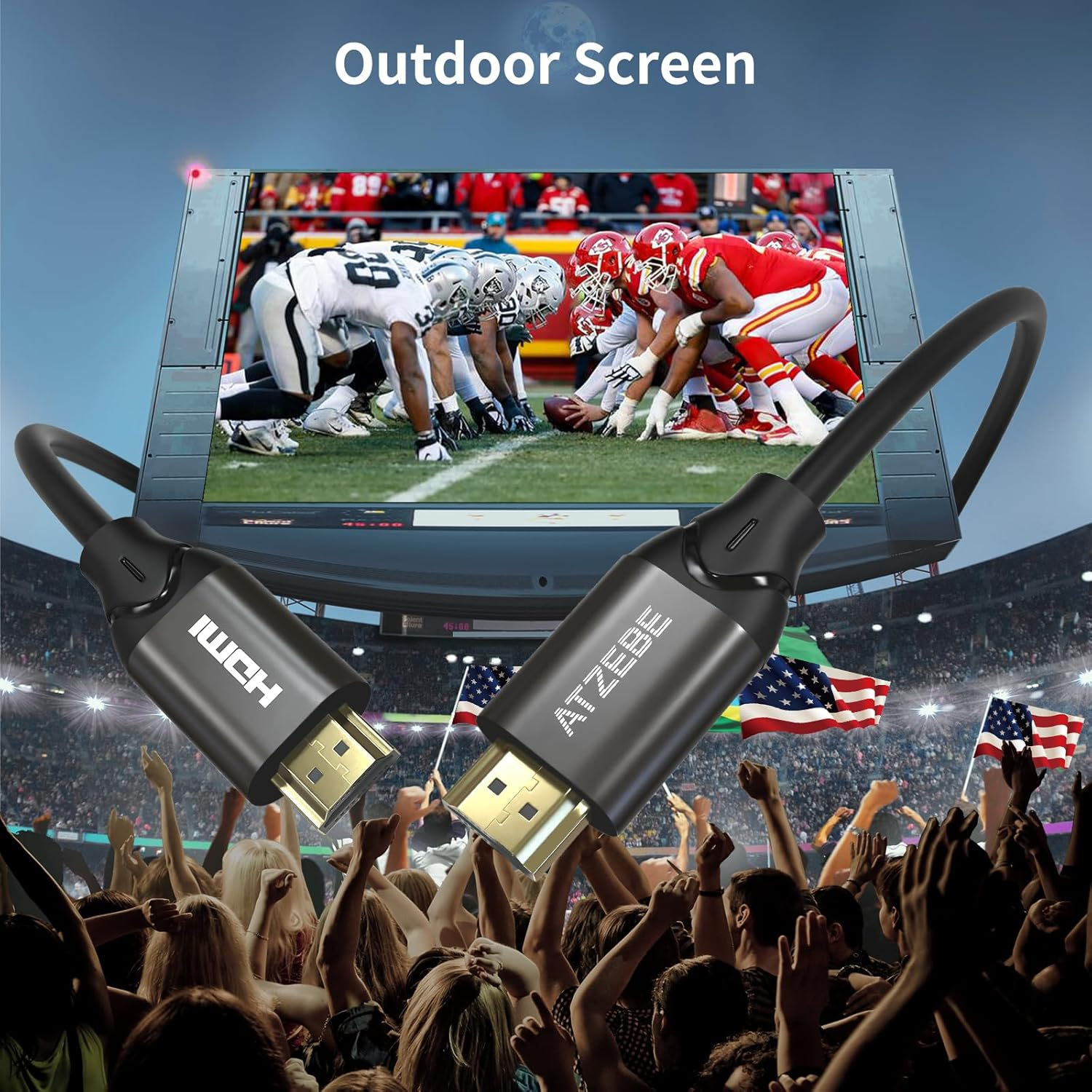 Fiber Optic HDMI Cable 15Ft, Fiber HDMI Cable Supports 4K@60Hz, 4:4:4/4:2:2/4:2:0, HDR, Dolby Vision, HDCP2.2, ARC, 3D, High Speed 18Gbps, Slim and Flexible HDMI Fiber Optic Cable image number 2