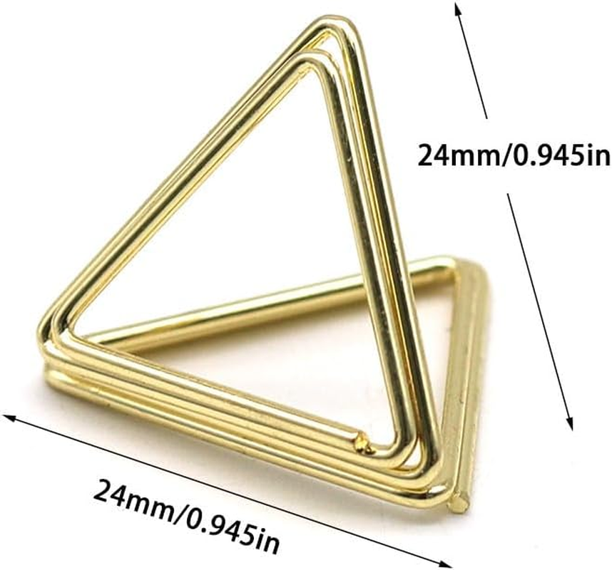 DACUAN Gold Triangle Mini Table Card Holders, 60PCS Metal Card Stand Clips for Wedding Party Office image number 1
