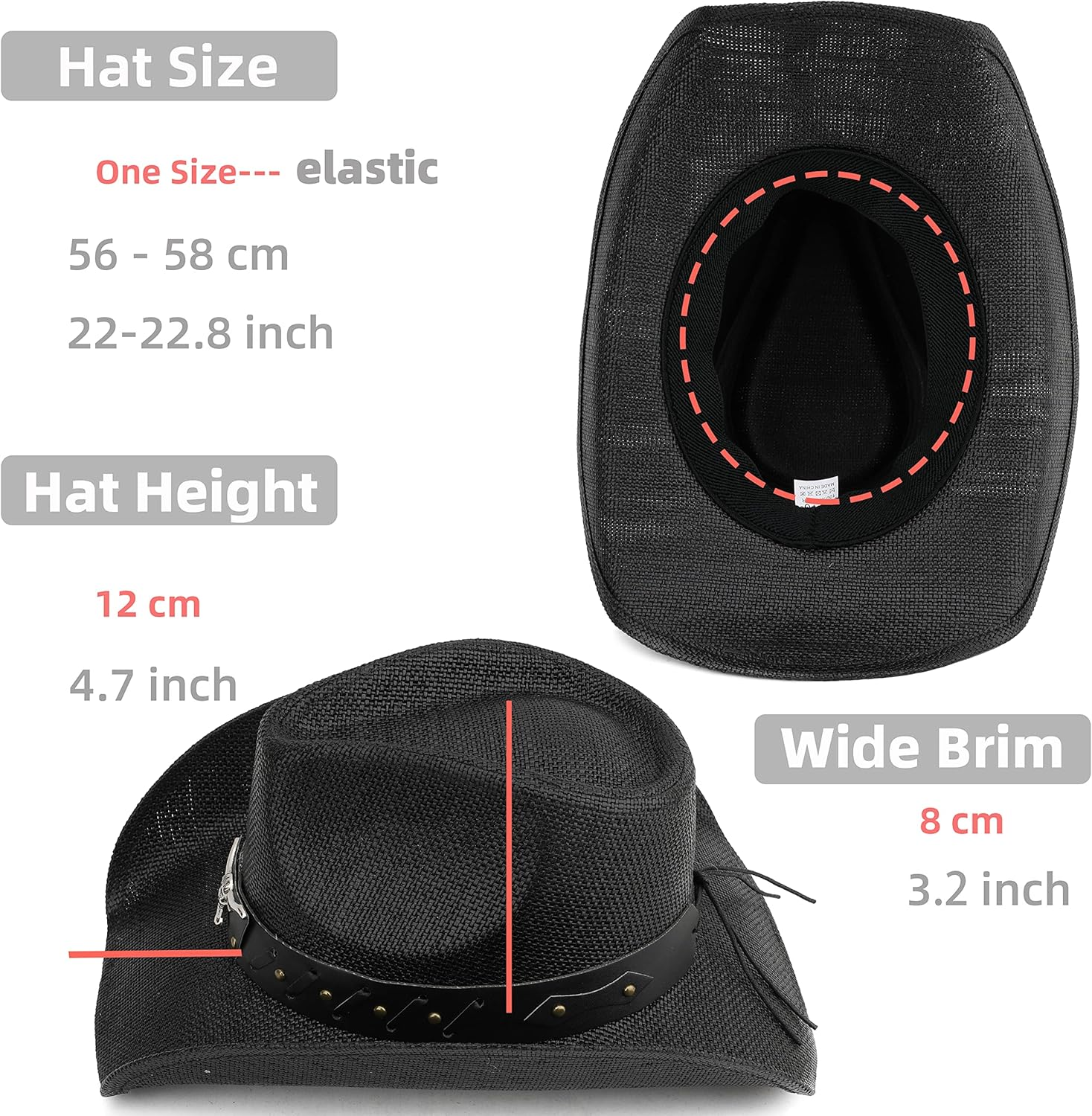 Melesh Adult Sun Straw Western Cowboy Hat Colored image number 6