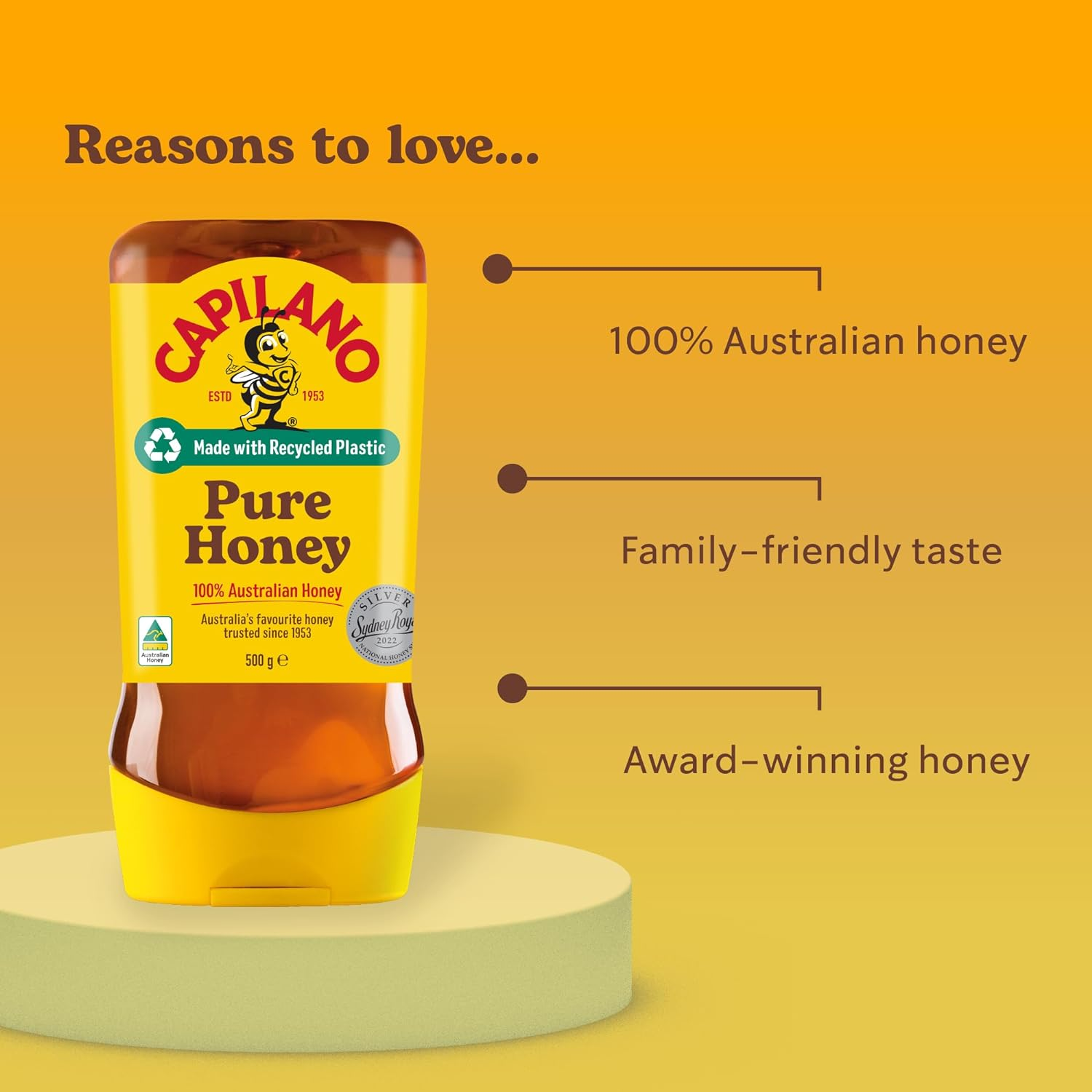 Capilano 100% Pure Australian, Premium, Easy-Pour Squeeze Bottle, 500G image number 4