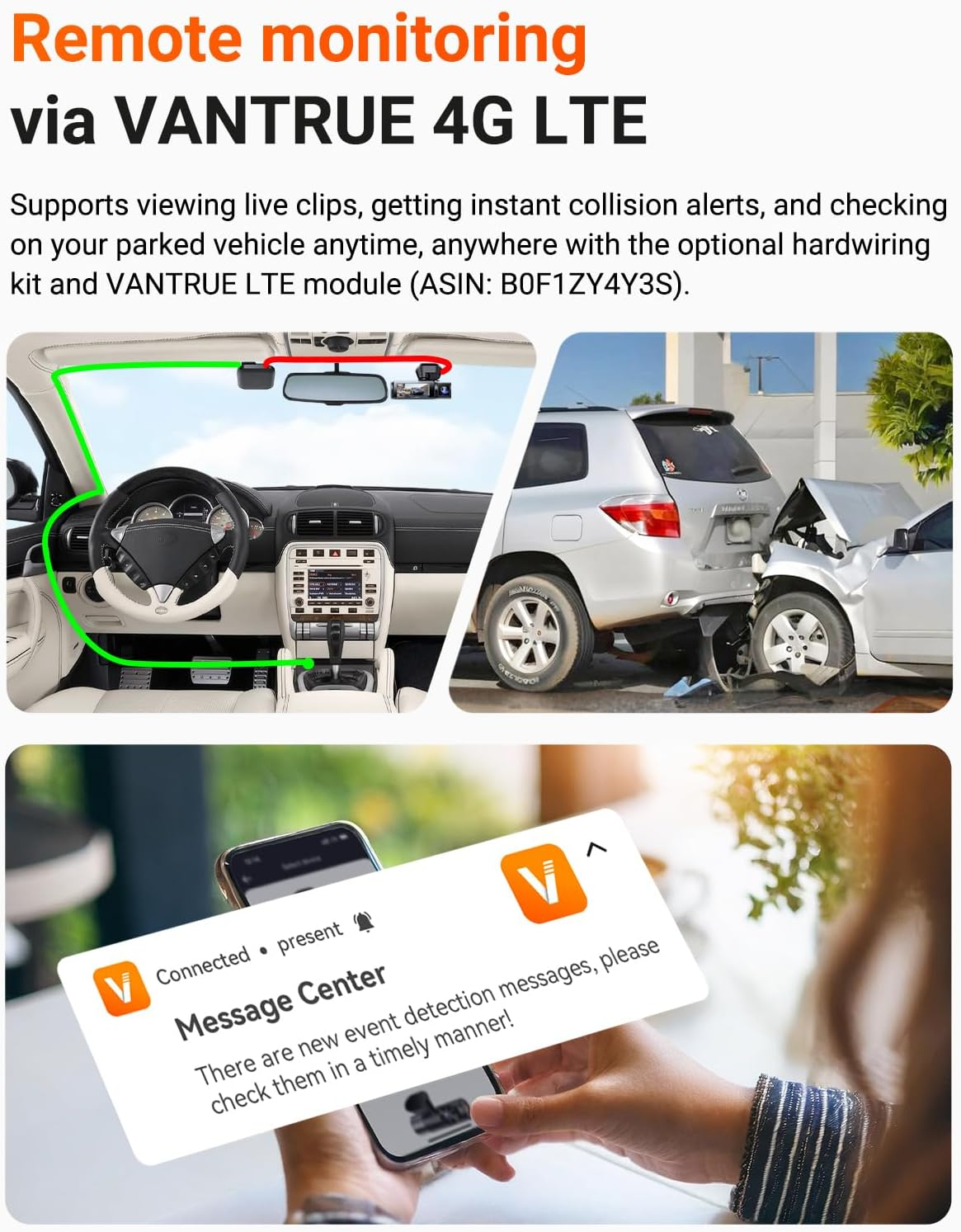 Vantrue N4 Pro S 3 Channel Dash Cam, Upgrade 2.5K Waterproof Rear Cam, 3 Way STARVIS 2, Platepix, 4K+1080P+1440P Car Camera W/ 3 HDR Night Vision, Wifi GPS, Option LTE, 24H Parking Mode, Support 1TB