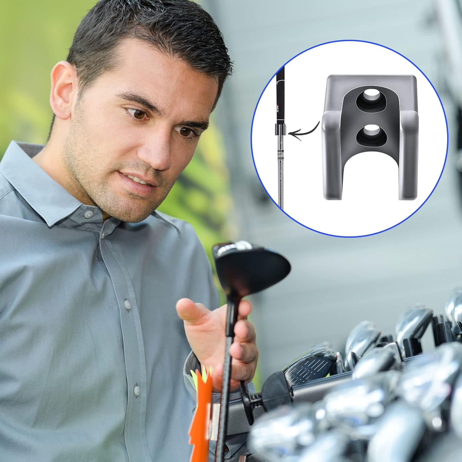 Deekin 30 Pcs Golf Club Holder Golf Club Rack Golf Storage Organizer for Garage Golf Club Hanger Golf Club Wall Mount with 60 Pcs Screws for Golf Clubs Wall Display, Grip up Type image number 1