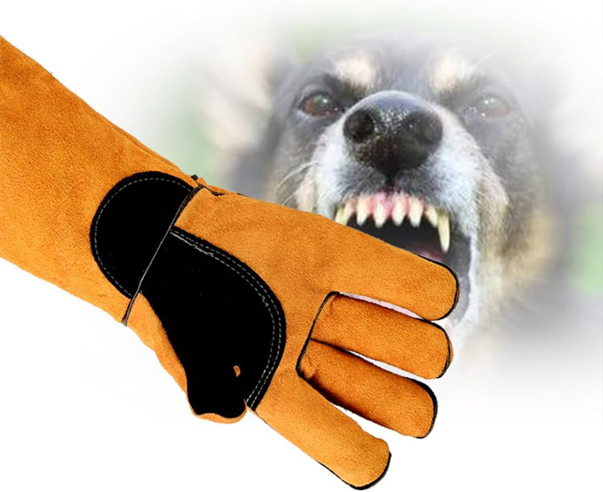 Ariv Hommey 45Cm Animal Handling Gloves Bite Proof Double Leather Reinforced Padding Dog,Cat Scratch,Bird Handling Falconry Gloves Grabbing Reptile Squirrel Snake Bite Extra Heat Protection image number 6