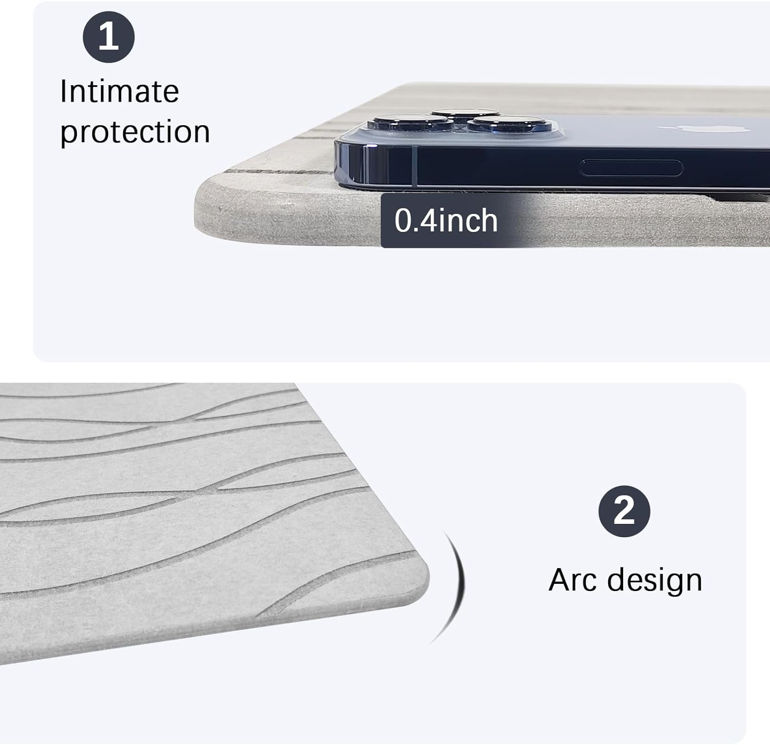 DAWNTREES 2 Pack Stone Bath Mat, Diatomaceous Earth Shower Mat, Non-Slip Super Absorbent Quick Drying Bathroom Floor Mat, Natural, Easy to Clean image number 4