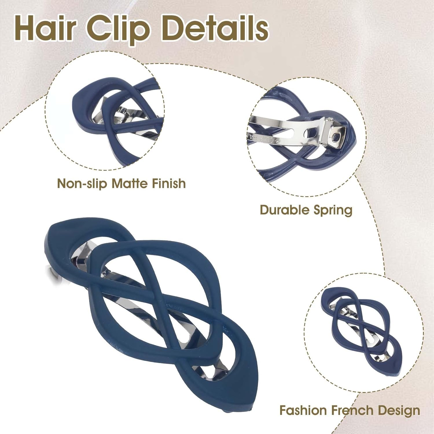 YBEATY 6PCS Vintage French Barrette Clips French Hair Barrette for Women Classic Design Vintage Snap Hair Clips Decorative Strong Hold Grip Barrettes Hairclip Elegant Retro Accessories for Thick