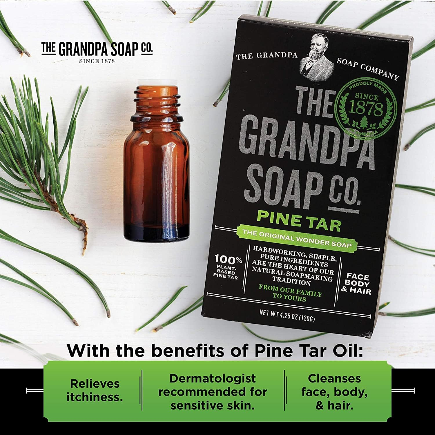 Grandpa'S Pine Tar Soap 4.25 Ounce (Pack of 2) image number 2