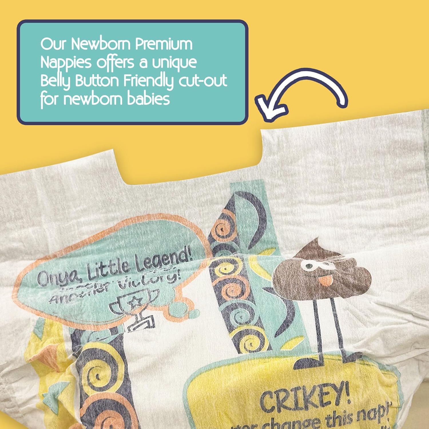 Crikey Bottoms Premium Nappies for Newborns, 32 Pack, Ultra Absorbent image number 2