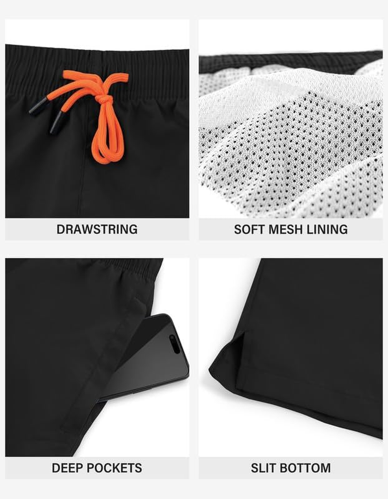 SIMIYA Mens Swim Shorts Swim Trunks Quick Dry Board Shorts Lightweight Swimsuit with Pockets and Mesh Lining image number 3