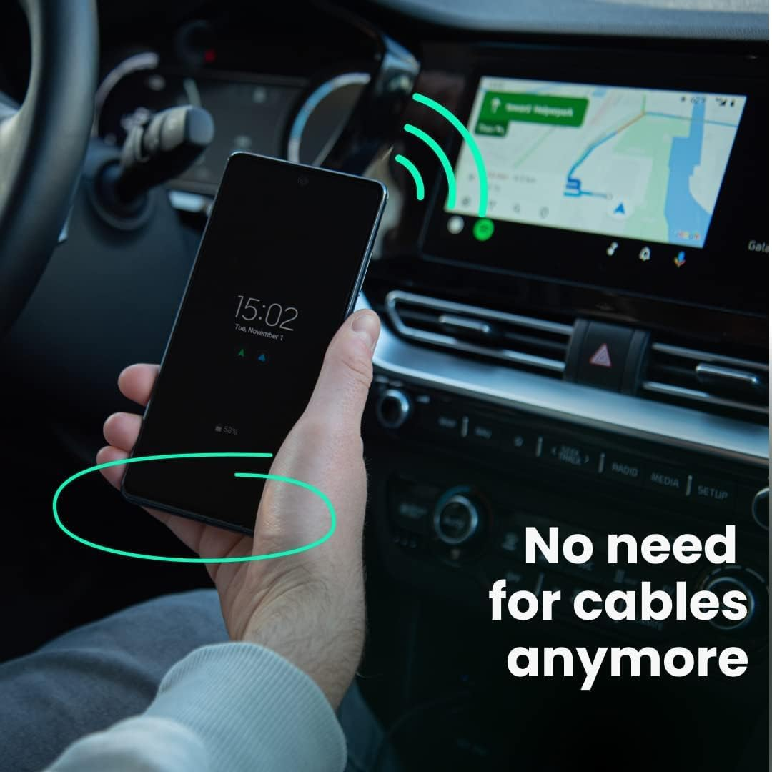 Aawireless 2022 - Wireless Android Auto Dongle - Connects Automatically to Android Auto - Easy Plug and Play Setup - Free Companion App, Black (AAW001) image number 2