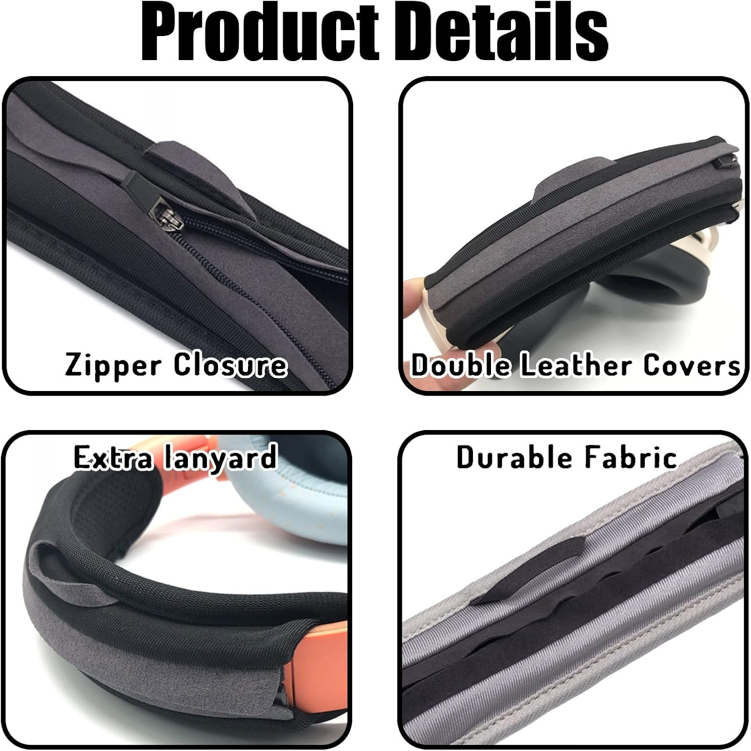 2 Universal Headband Covers, Suitable for Sony Wh-1000Xm5, Bose Quiet Comfort Qc25, Qc35Ii, Qc45, Beats Solo3, as Well as Headband Cover Accessories for Anker, Sennheiser, Jbl, Jabra, Edifier, Etc. image number 1