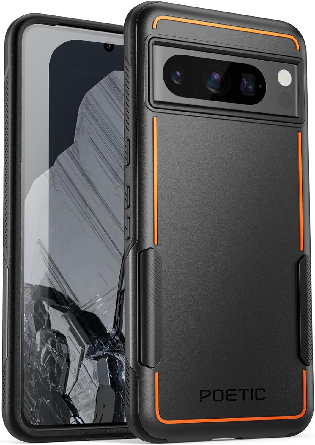 Poetic Neon Series Case Compatible with Google Pixel 8 Pro 5G 6.7 Inch, Dual Layer Heavy Duty Tough Rugged Light Weight Slim Shockproof Protective Cover Case, Black