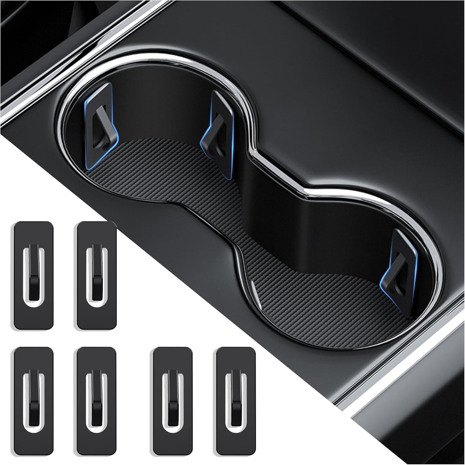 Car Cupholder Insert Slot Limiter, 6Pc Cup Holder Position Limiter, Stabilizer Insert for Car image number 4