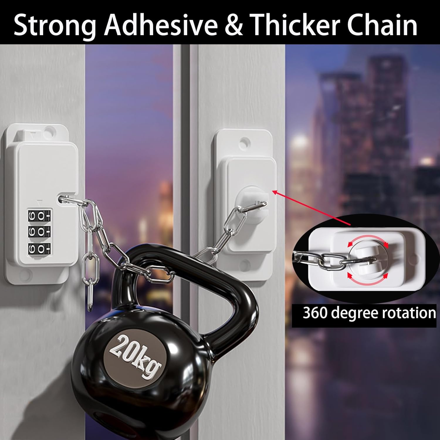 CMINGJ (3 Pack) Child Safety Digital Combination Lock for Fridge, Cabinets, Drawers, Window and Door, Adjustable Safety Lock for Babies, Kids and Toddlers Proofing Lock with Easy Installation (3 Pack) image number 6