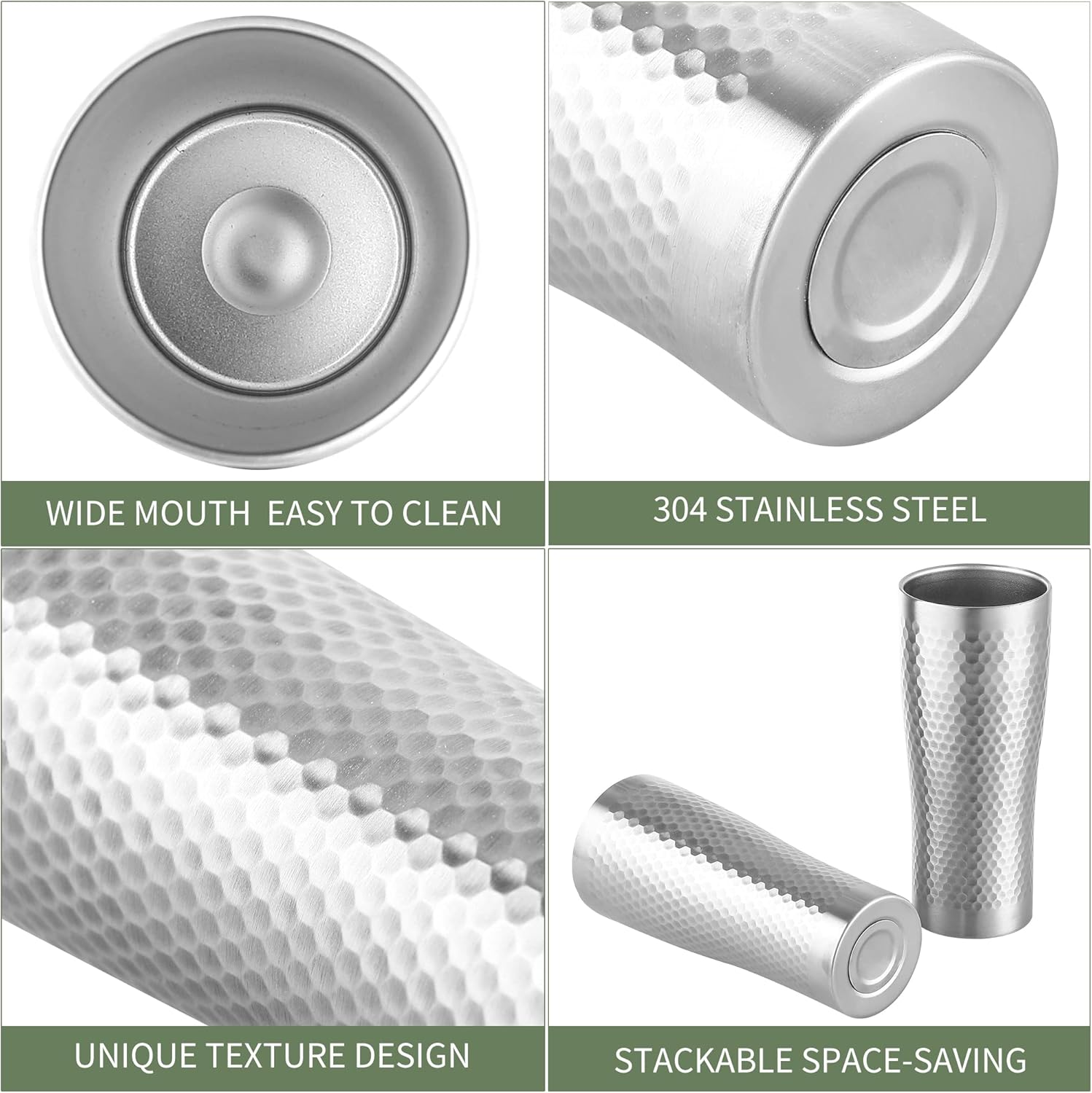 BEFOY Pint Cup - 16Oz Double Layer Cup Wall Stainless Steel Unbreakable Hot & Cold Drinking Cups for Home & Outdoor (510Ml, 2 Count (Pack of 1)) image number 3