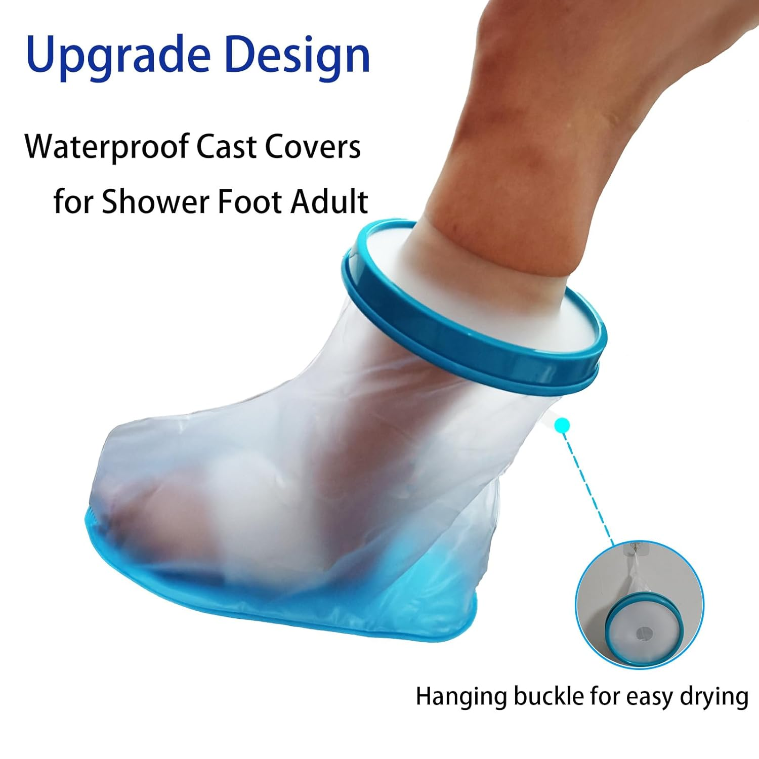 Tideshake - Non-Slip Waterproof Foot Cast Cover for Showering, Reusable Adult Foot Cast Protector, Cast Covers for Shower, Watertight Cast Bag for Surgery Foot, Ankle, Burns image number 6