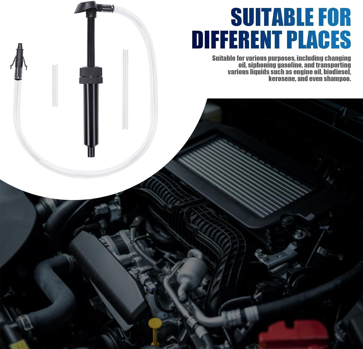 Gear Oil Pump for Gallon Bottles and Quart Bottle, 1Pc Lubricating Oil Fluid Transfer Pump, Lubricant Fluid Transfer Pump, Transmission Fluid Pump, Portable Extra Long Hose Liquid Pump Transfer Pump image number 5