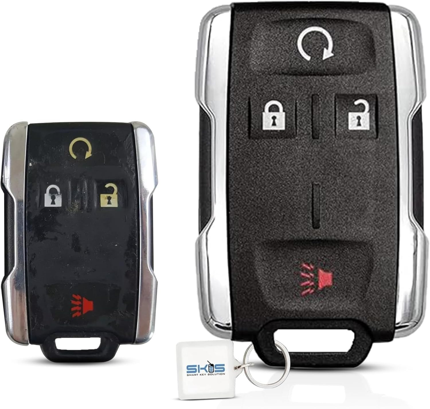 SKS Replacement Key Fob Cover for 2014 2015 2016 2017 2018 2019 Chevrolet Chevy Silverado Suburban Tahoe GMC Sierra Yukon 4 Button Shell M3N-32337100, No Programming Required image number 1