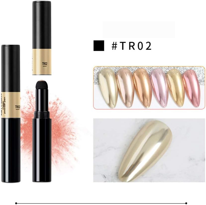 Warm Girl Chrome Air Cushion Nail Glitter Magic Powder Pen Holographic Nails Powder Mirror Effect and Long Lasting DIY Nail Art Decoration image number 3