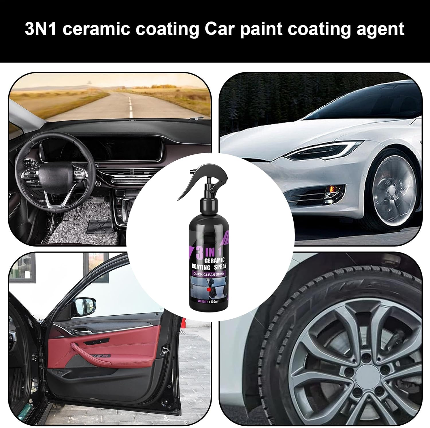 Car Wax Ceramic Coating - 100Ml Detail Spray Nano Wax Coating,Professional Paint Care Liquid, Renewal Agent, Automotive Top Coats for Trucks Suvs