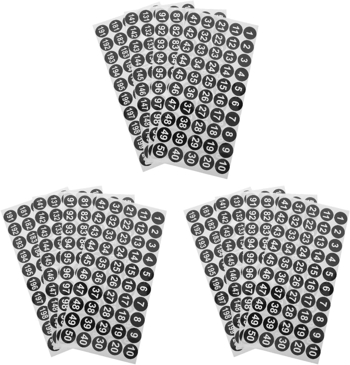 COHEALI 20 Sheets Stickers Adhesive Number Stickers round Multi-Use for Clothes Classification
