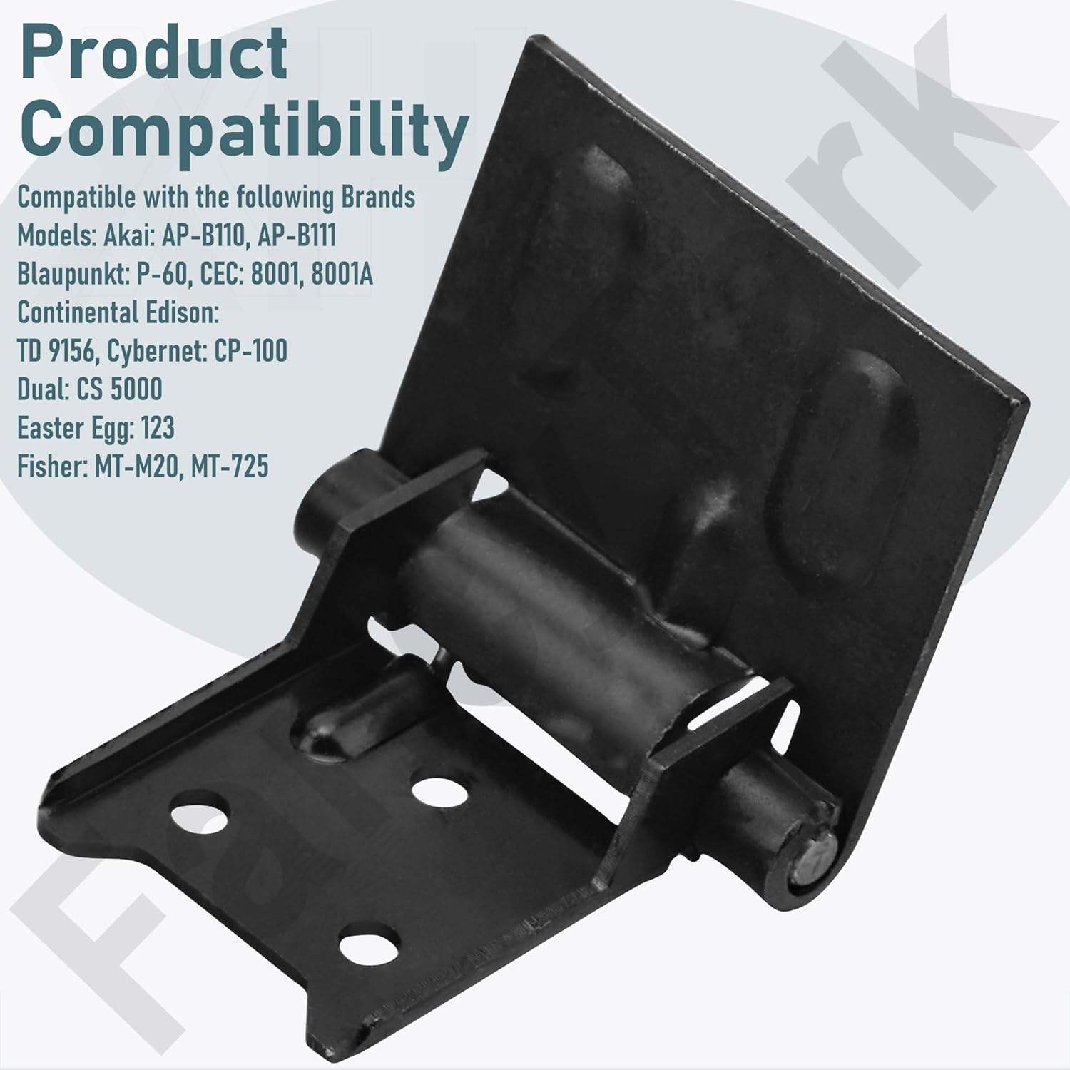 2 Pack Dust Cover Hinge Turntable Parts Compatible with Akai AP-B110, AP-B111, Blaupunkt P-60, CEC 8001, 8001A, Continental Edison TD 9156, Cybernet CP-100 Turntables image number 2