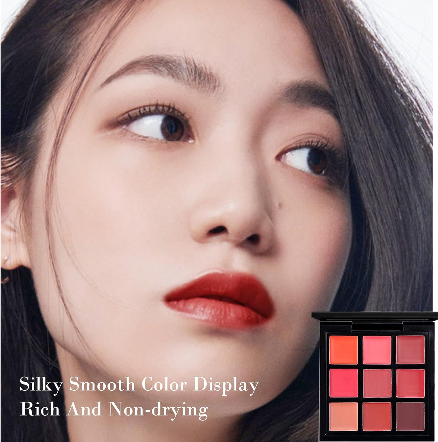 9-Color Lipstick Palette &ndash; Velvet Matte Lip & Cheek Tint | Long-Lasting, Waterproof, Highly Pigmented | All-In-One Lip Palette for Every Occasion image number 6