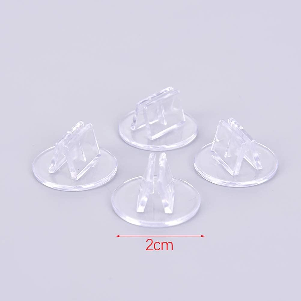 100 Pieces Game Card Stands Paper Miniature Bases Translucent Props Paper Board Card Stands Business Card Holder Plastic Clip for Business Cards Price Tags Labels Menus
