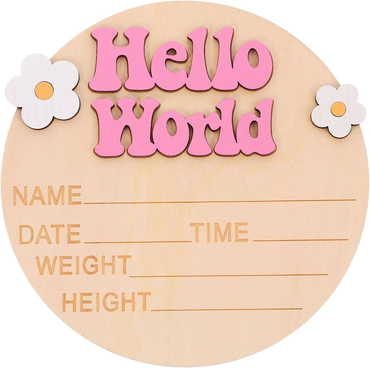 VICASKY Milestone Announcement Sign for Newborn Nursery Decor Growth Record Plaque for Newborn Photo Props and Showers