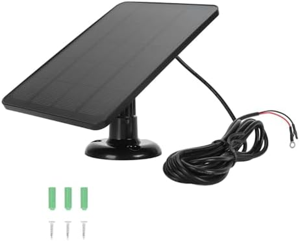 Solar Panel Camera, 10W Video Doorbell Solar Panel, 9.8 Feet Charging Cable, for Nest, for Ring Video Doorbell 2, for Video Doorbell 3 plus (CSP4W-O-B) image number 2