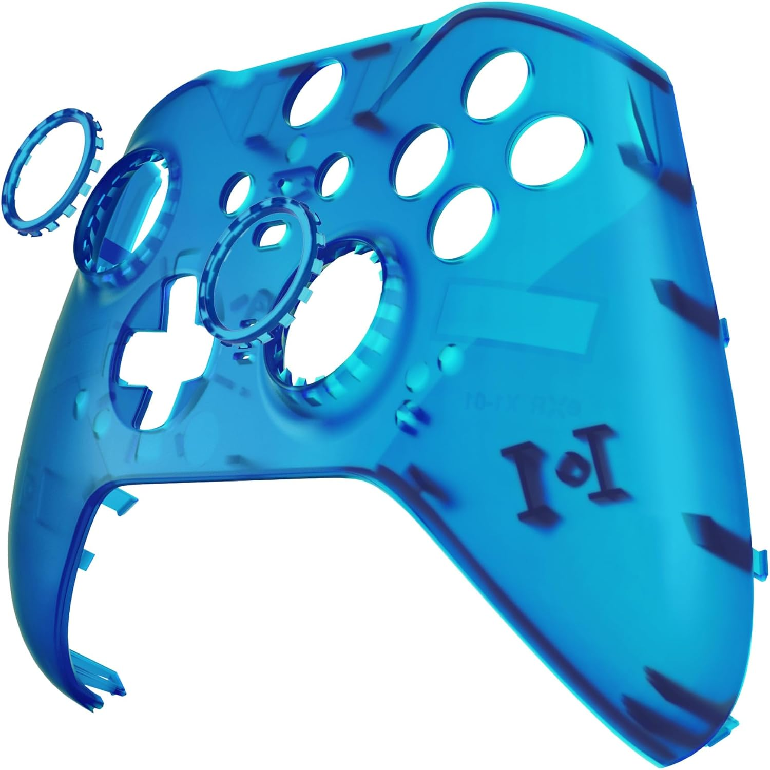 Extremerate Clear Blue Replacement Faceplate Cover for Xbox One Elite Controller Series 2 (Model 1797), Custom DIY Front Housing Shell Case & Accent Rings for Xbox Elite Series 2 Core Controller - Clear Atomic Purple image number 4