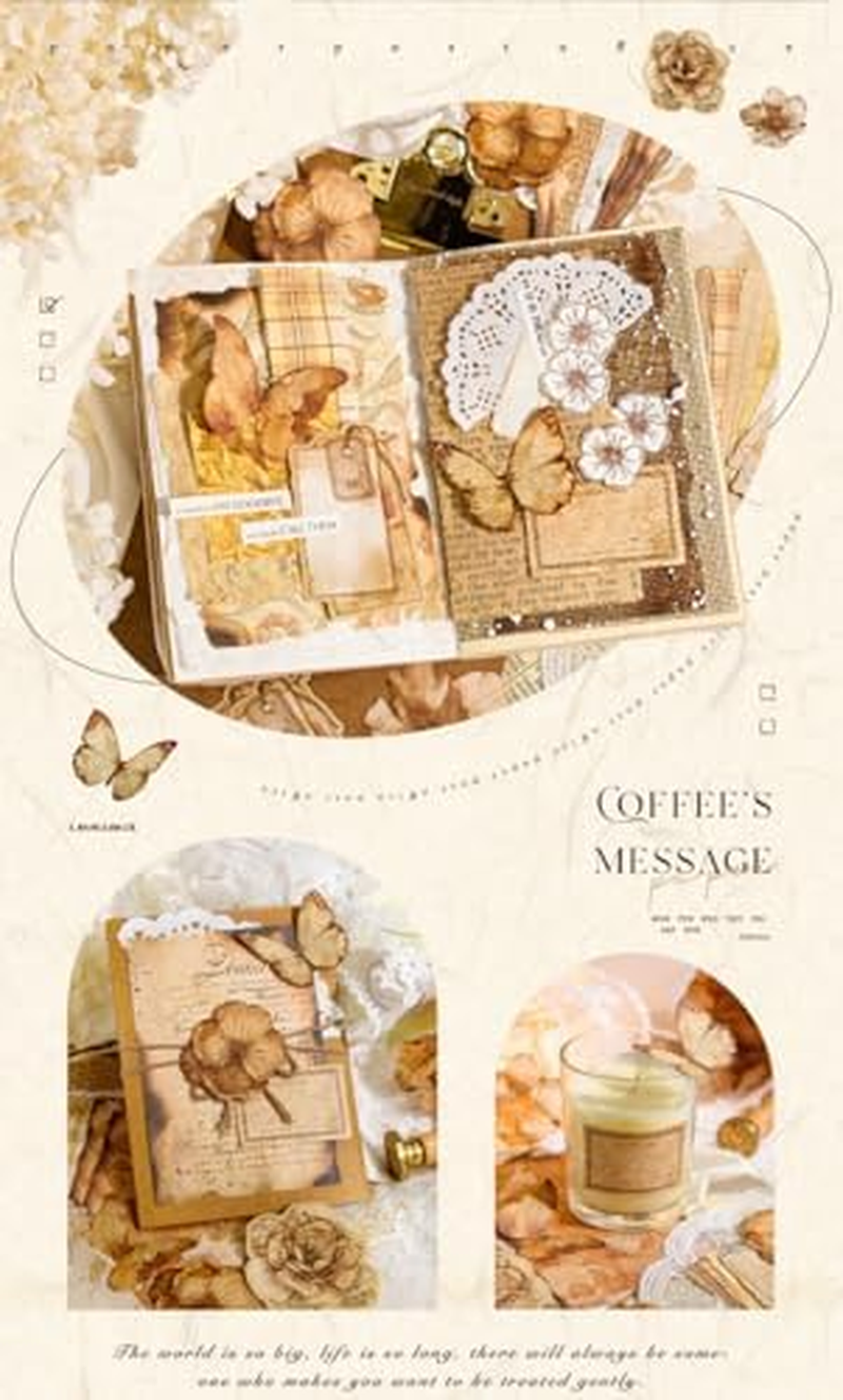 Alideco 400Pcs Scrapbook Paper Vintage Basic and Versatile Scrapbooking Paper for Journaling Supplies, Decorative Craft for Junk Journals (Zhijianyouju) image number 6