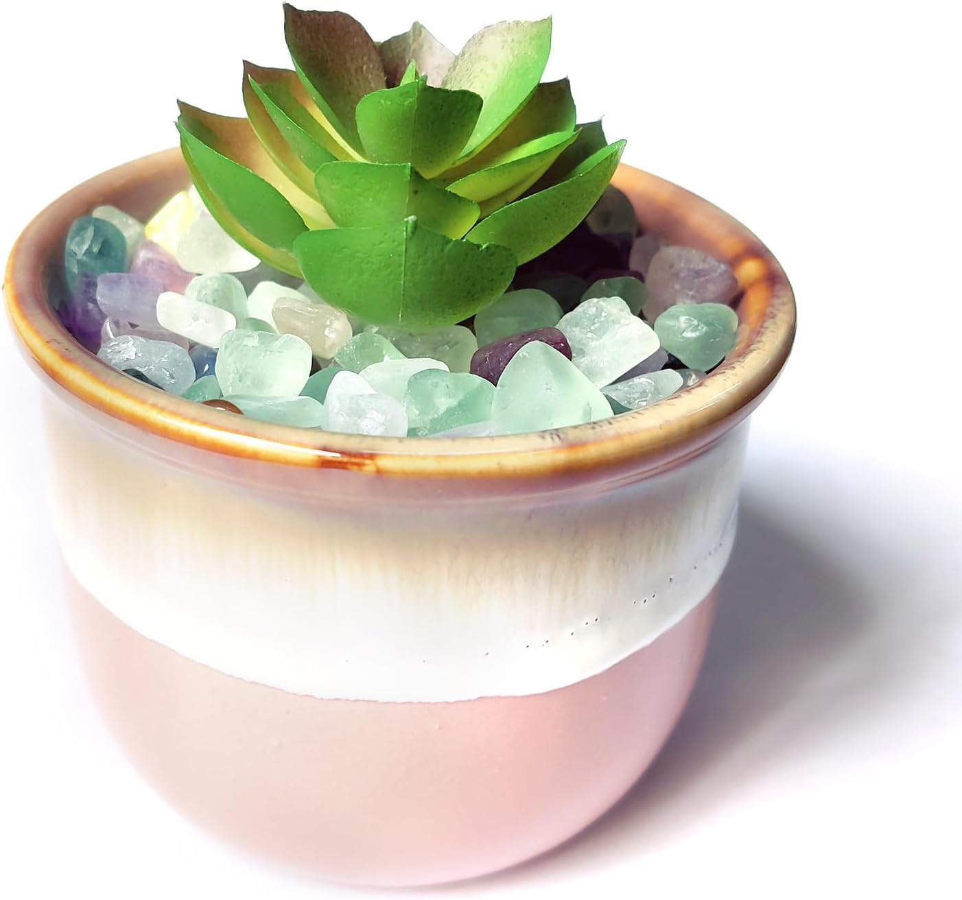 Aquarium Gravel,Decorative Rocks for Planters,0.44Lb Fluorite Aquarium Gravel Rocks,Crystal Chips Stone Crushed Quartz for Crafts, Vases Filler, Succulent Plants, Aquarium Gravel Rocks (Fluorite)