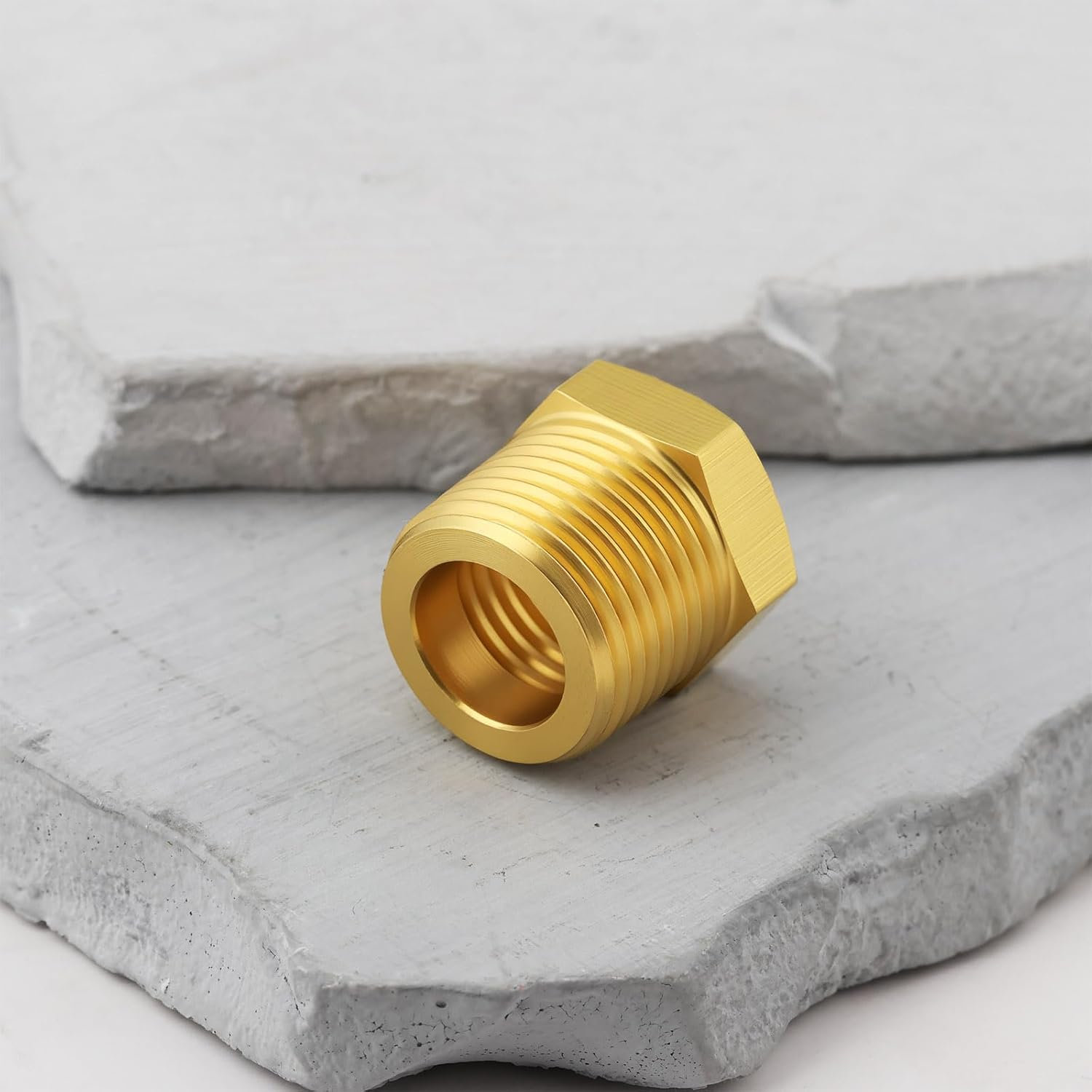 2Pcs 3/8" BSPT Male to 1/4" NPT Female Brass Pipe Fitting Reducer Adapter for Pipes Tubes image number 3