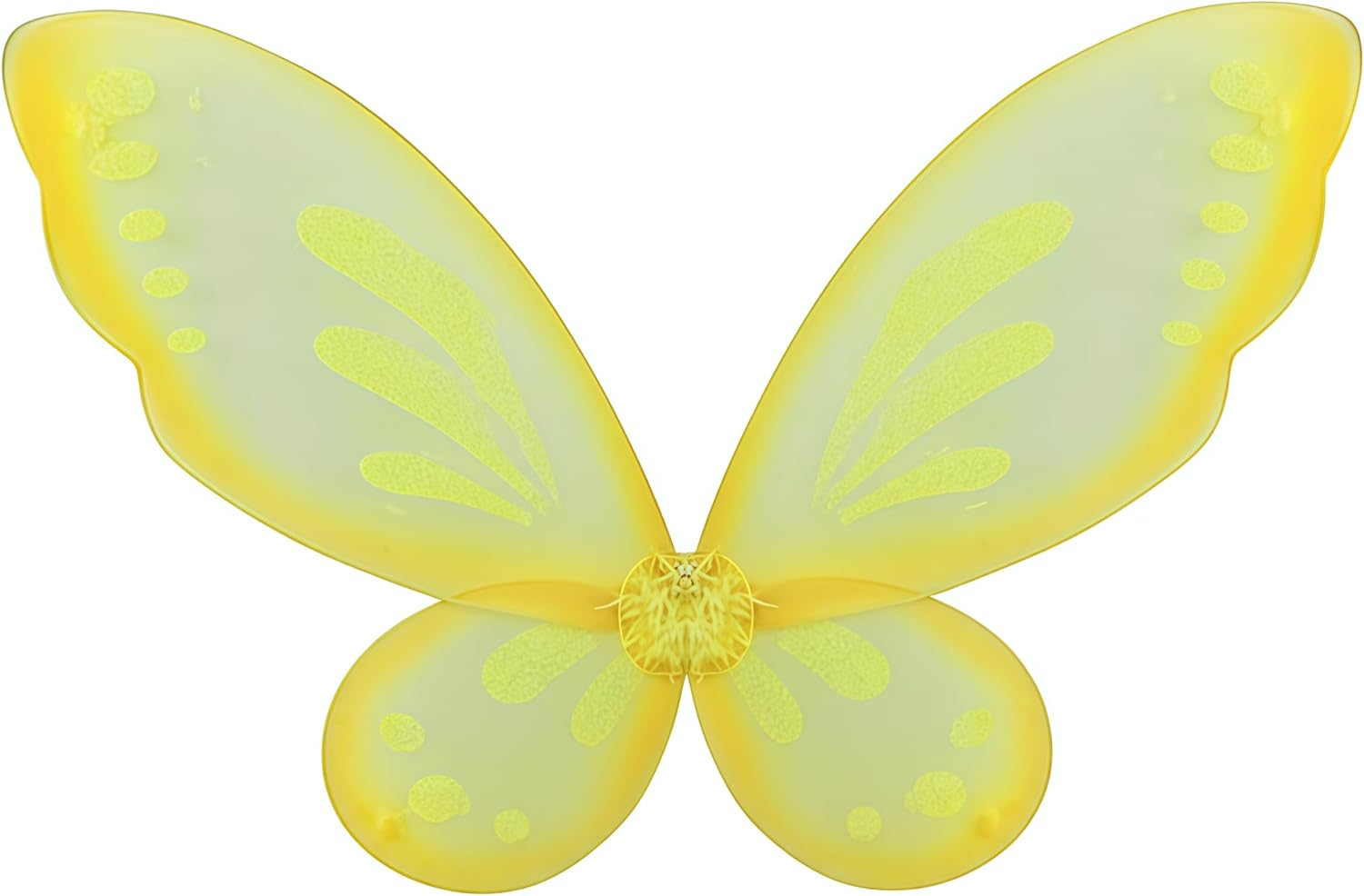 WLFADDY Butterfly Fairy Wings, Princess Costume Accessory for Girls, Yellow, Party and Halloween Dress Up image number 3