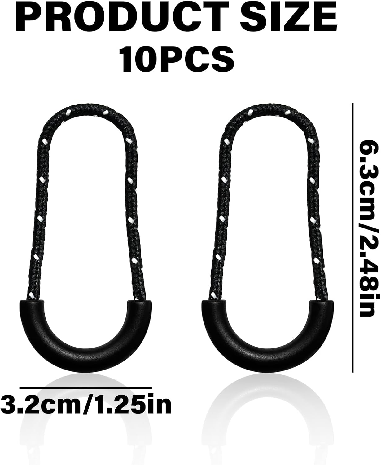 BEZANU Zipper Pull Tabs, 10 PCS Replacement Zipper Tags for Clothes, Backpacks, Tents, Luggage (Black and White Dots) image number 3