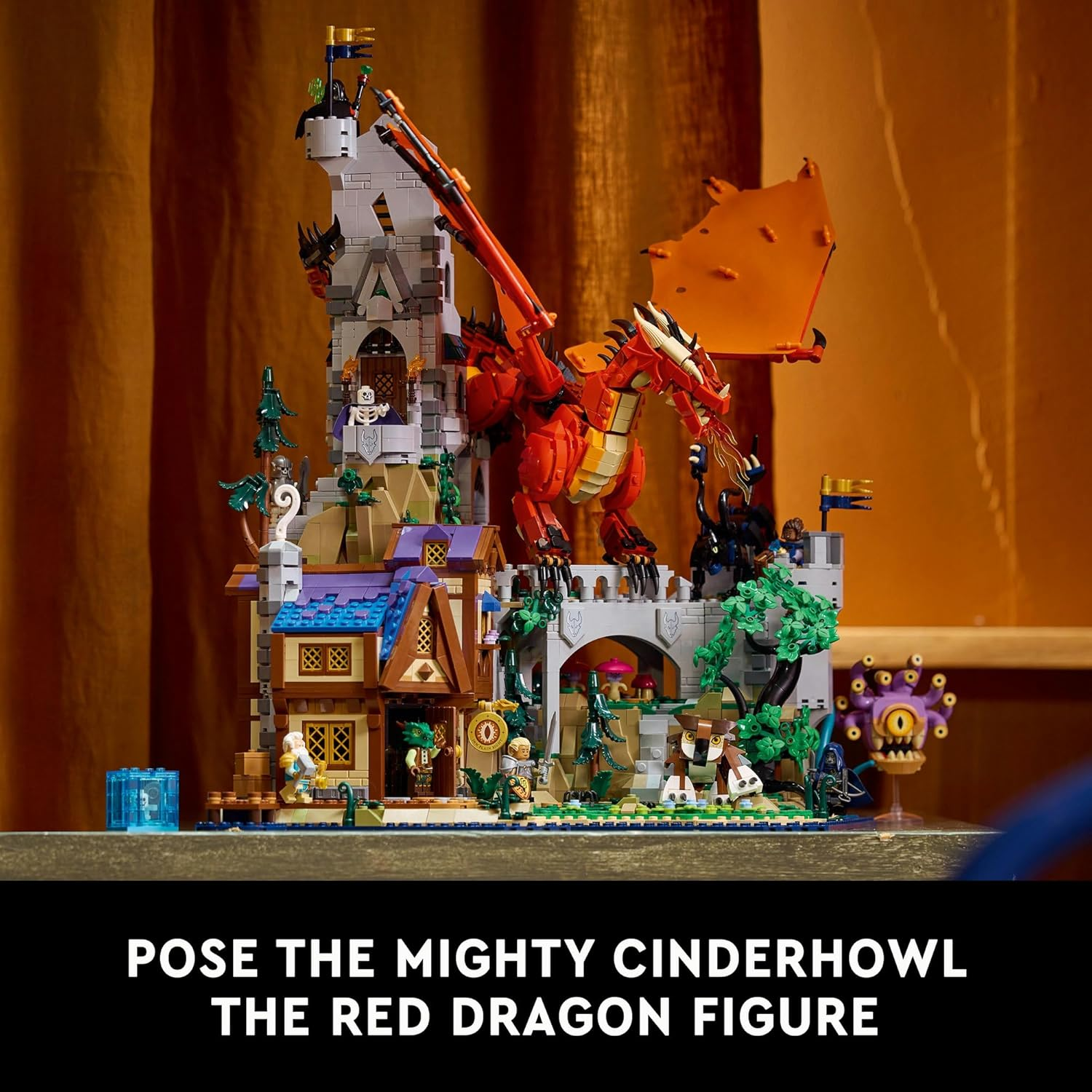 LEGO&reg; Ideas Dungeons & Dragons: Red Dragon'S Tale (3745 Pcs) Building Set,D&D Model Kit for Adults, 6 Minifigures & Monster Figures Incl. a Beholder, Owlbear and a Displacer Beast,For Him & Her 21348 image number 2