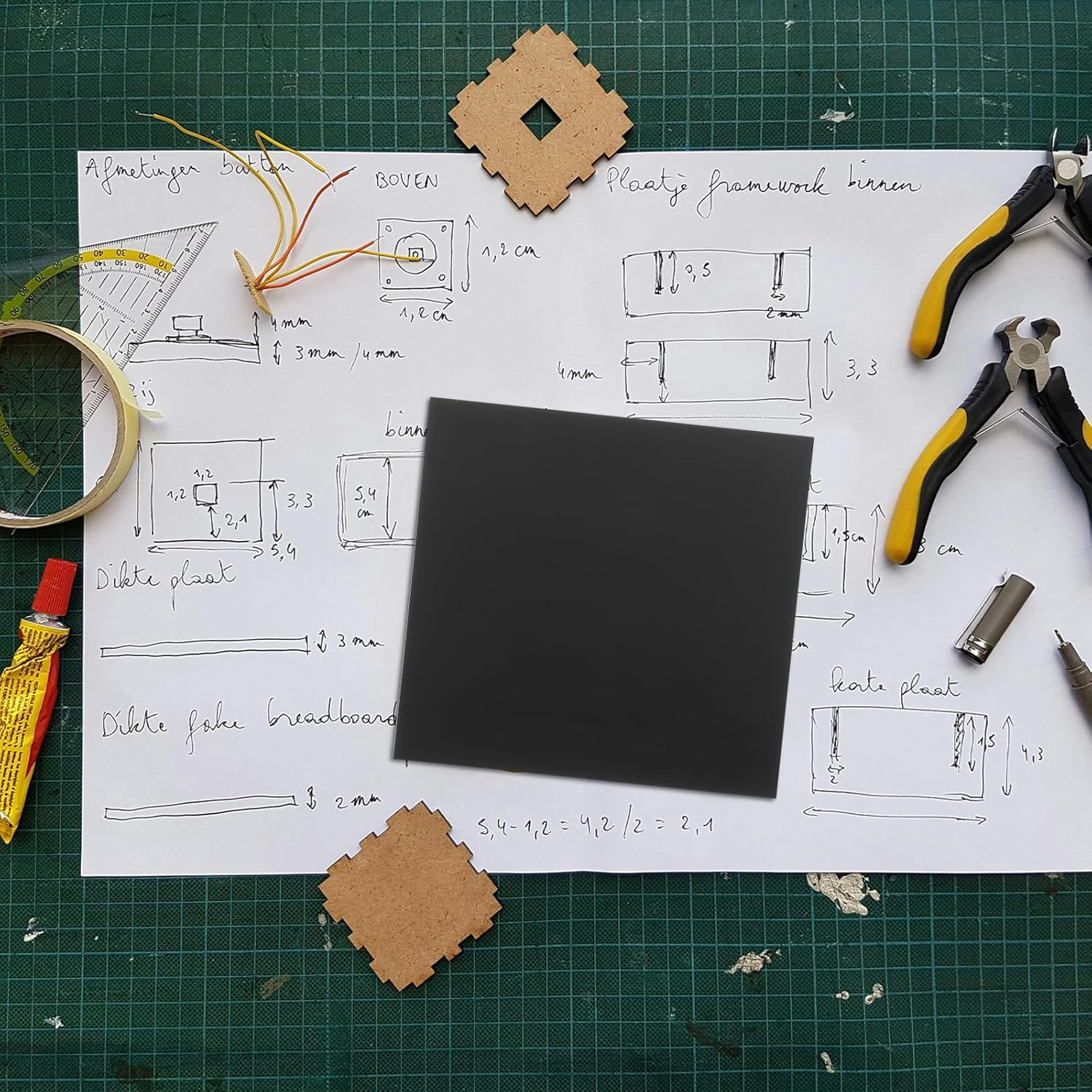 JECOMPRIS 10Pcs Sheet Black Acrylic Board Cast Square Panel Photo Frame Panel Acrylic Plate for DIY Acrylic Plate for Crafting DIY Crafting Acrylic Plate DIY Acrylic Plate image number 5