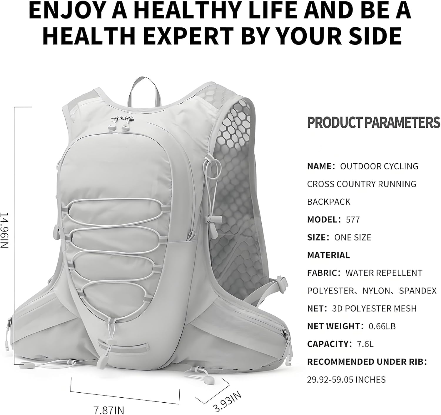 Running Hydration Vest for Men Women Water Backpack for Running 3L Running Hydration Pack for Trail Running Marathon Race Hiking