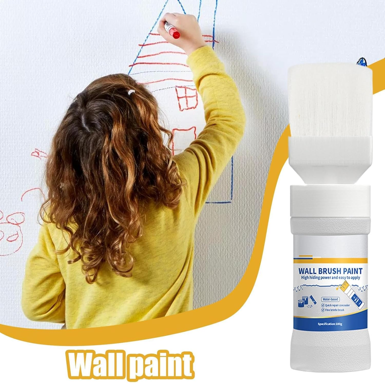 Wall Paint, Home Wall Painting Kit, White Ceiling Paint, Wall Touchup Paint, Paint for Wall Stain Removal, Touchup Paint for Walls, Wall Stain Remover, Wall Repair Kit, Ceiling Paint for Home image number 2