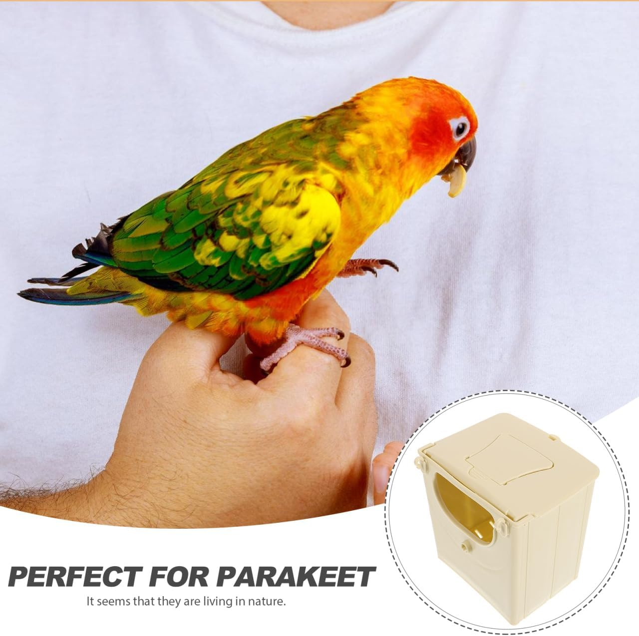 Zerodeko 4Pcs Plastic Bird Breeding Box Nesting Box for Parakeets and Lovebirds Easy Clean Hatching Hut with Perch for Finches and Sparrows image number 2