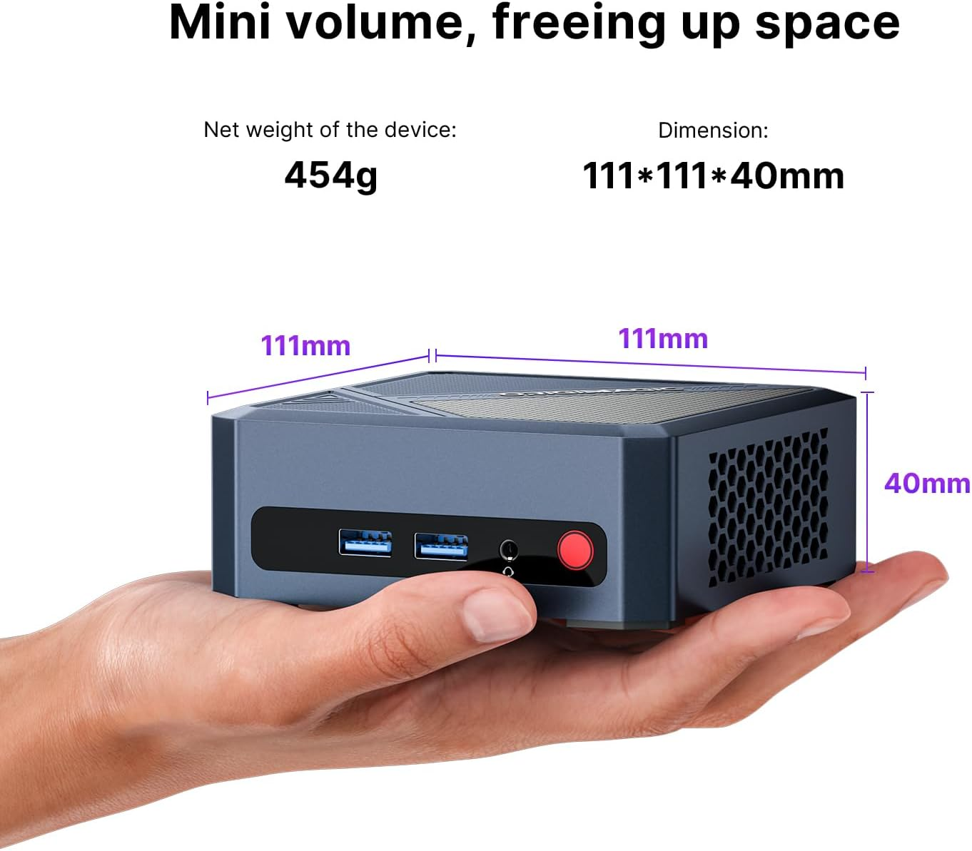 Gaming Mini PC ORIGIMAGIC N3,Windows 11 Pro Intel Core I7-12700H 32GB DDR4 3200Mhz 512GB M.2 Nvme SSD | 2.5G LAN | Wi-Fi 6 | Bluetooth 5.2 | USB 3.2Gen2*3 | Quad Display(2*Hdmi+2*Thunderbolt 4) image number 6