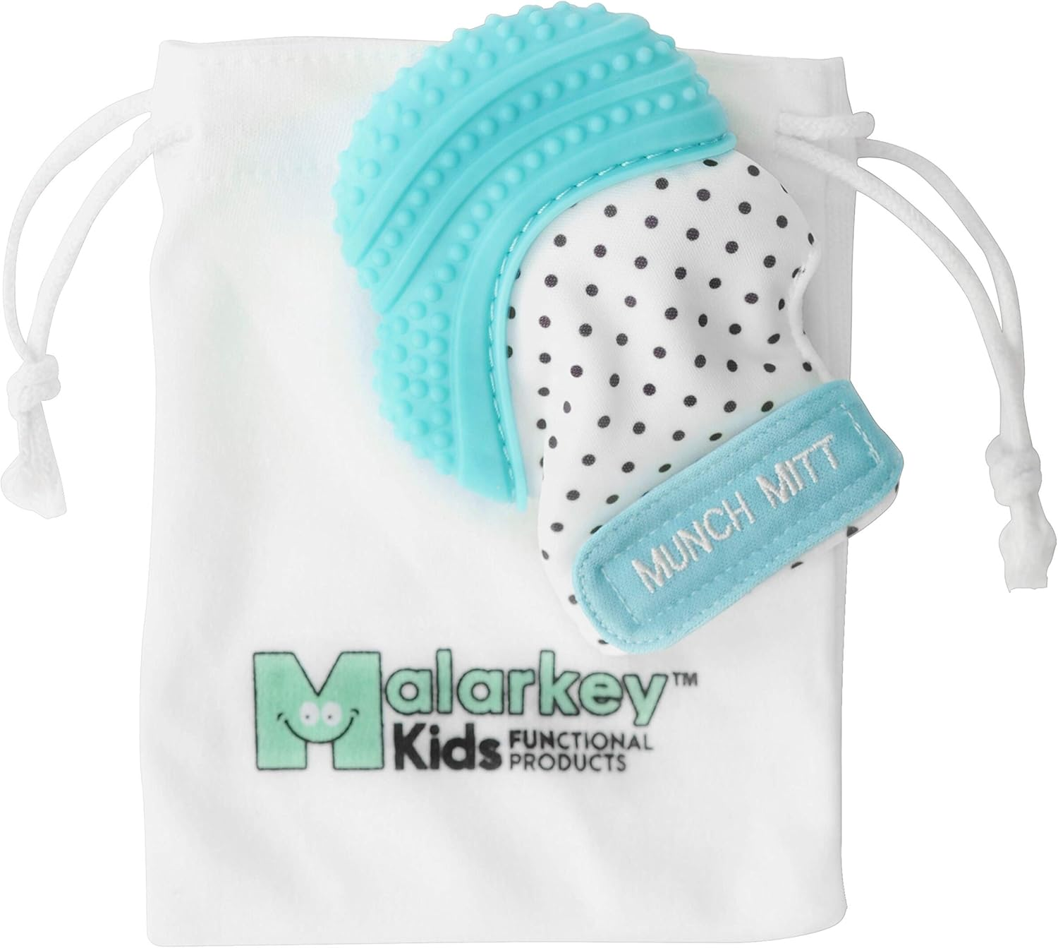 Munch Mitt Sensory Teething Mitten, Aqua Blue image number 4