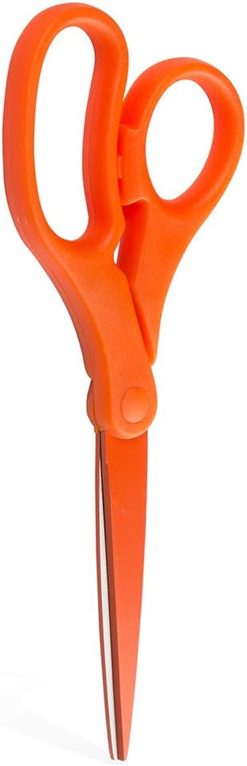 JAM PAPER Multi-Purpose Precision Scissors - 8 Inch - Orange - Ergonomic Handle & Stainless Steel Blades - Sold Individually - Blue image number 2