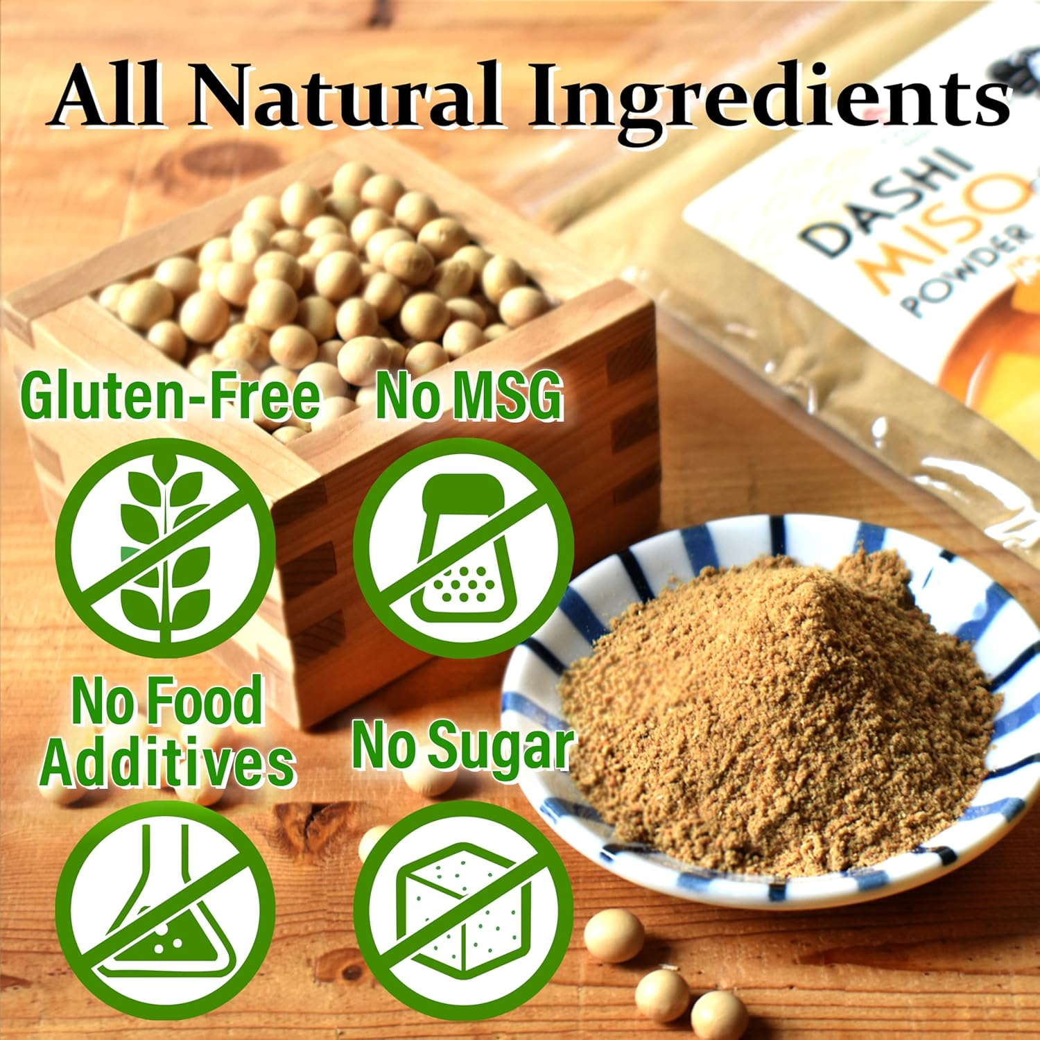 YAMASAN KYOTO UJI Japanese Dashi Miso Powder, Freeze-Dried Miso with Umami Dashi Powder, Easy to Make Delicious Miso Soup and Various Dishes, No-Msg and Food Additives, Made in Japan 100G(3.52Oz) image number 5