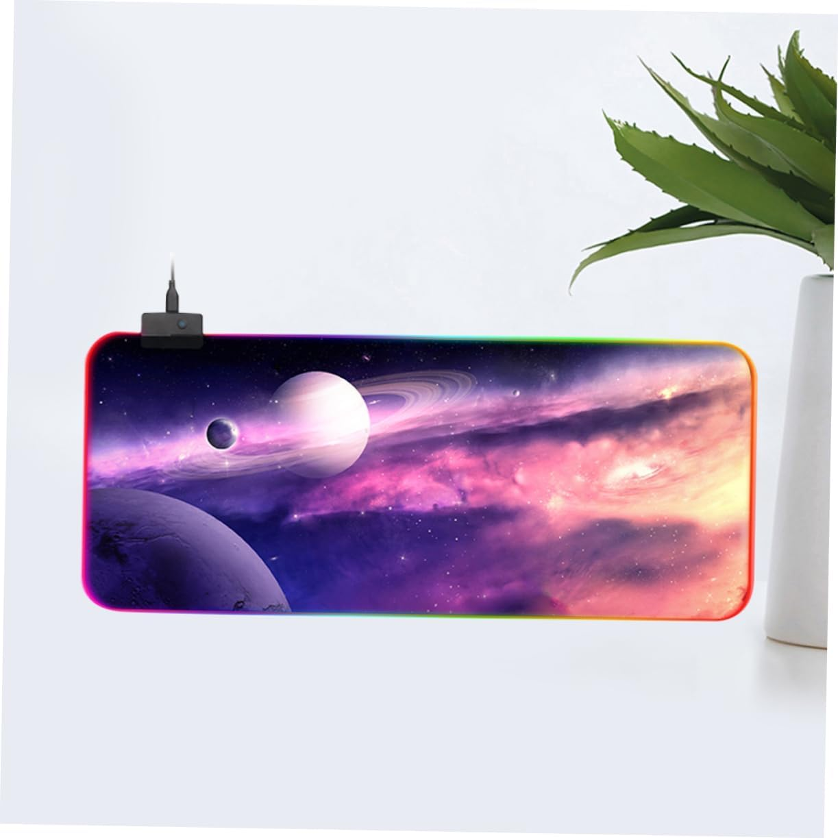 STOBOK RGB Luminous Mouse Pad Led Colors Large Desk Pad Multiple Light Effects Easy Storage image number 4