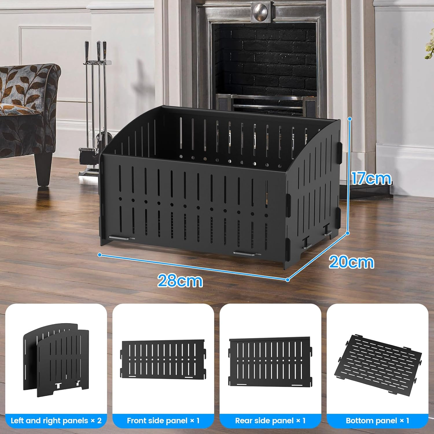 Shrivee Pellet Burning Basket, 29 &times; 20 &times; 17 Cm Portable Pellet Basket for Fireplaces and Stoves image number 2